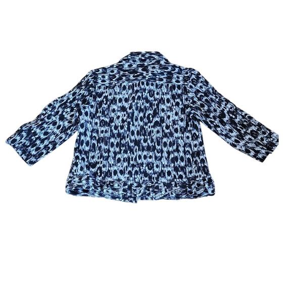 Vtg CJ Banks Black and White Animal Print Linen Blend Jacket 3/4 sleeves W Small - Picture 11 of 11